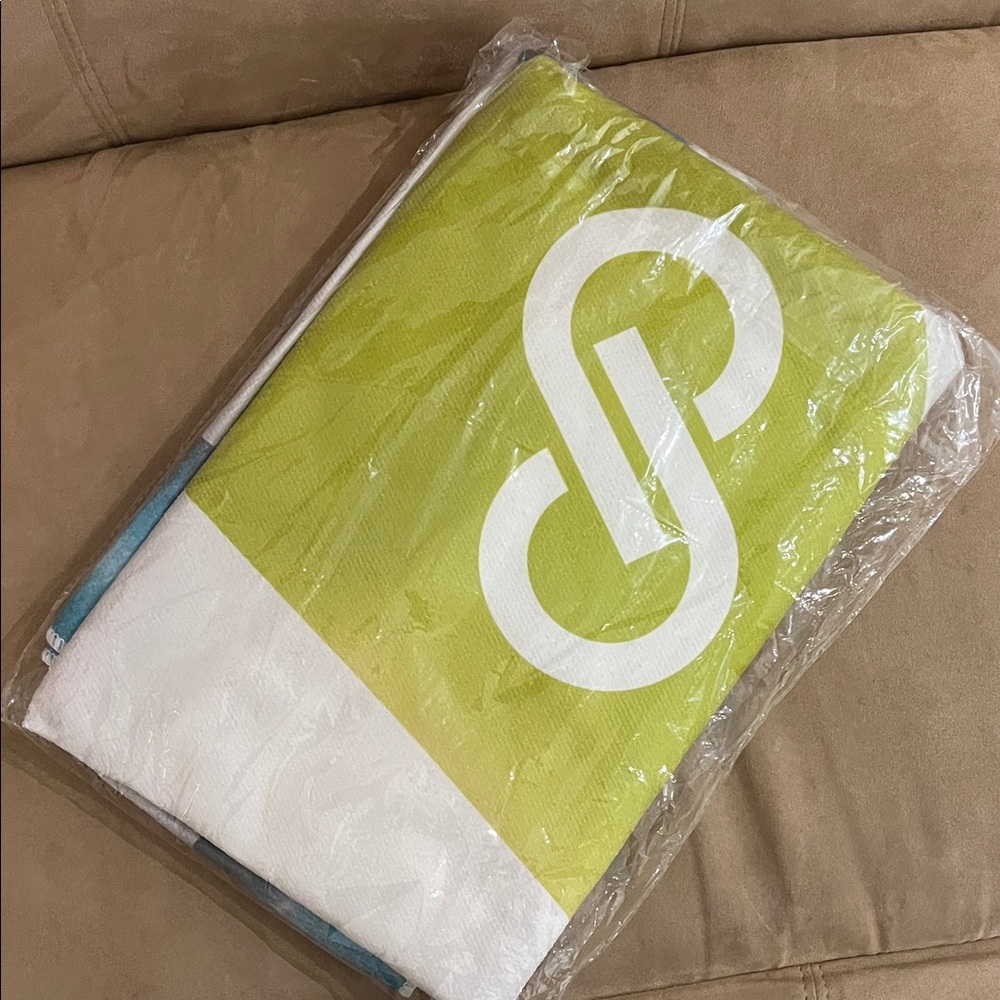 Green and White Logo Towel